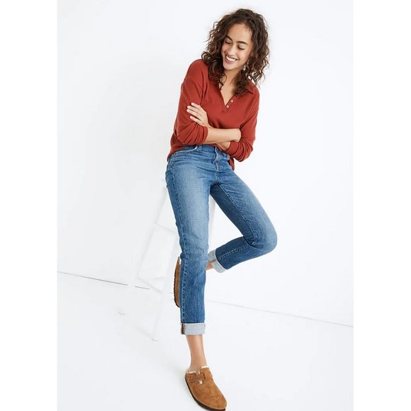 MADEWELL The High Rise Slim BoyJean in Moorland Wash Stretch Size 28 - Picture 2 of 9